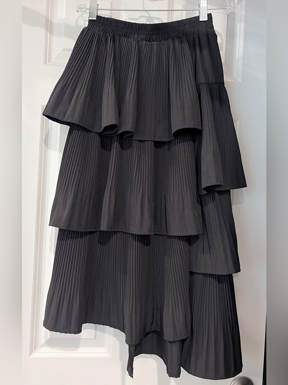 Ruffle Tiered Pleated Maxi Skirt - funfunfun!!!